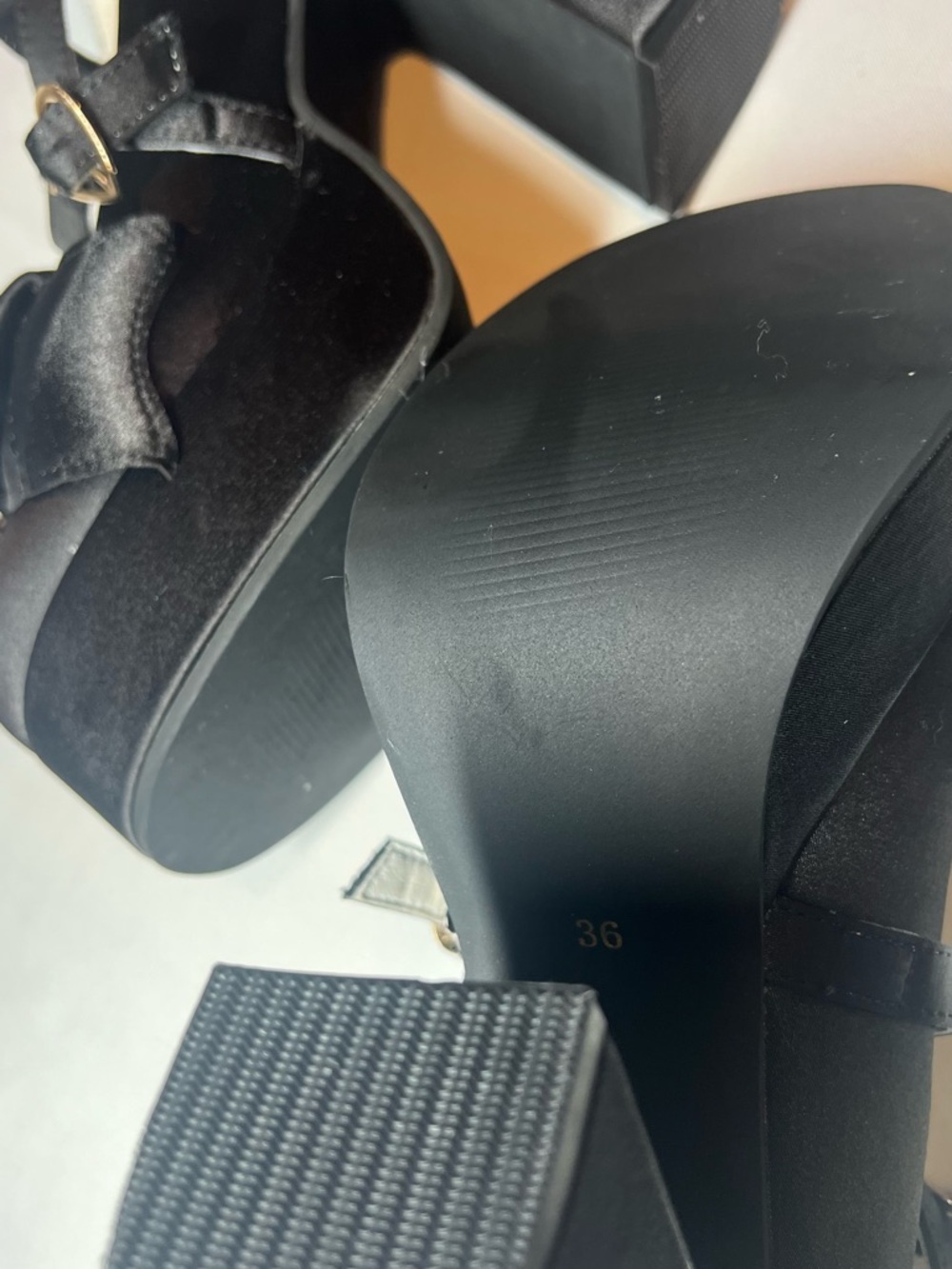 Black Platform Velvet Women's Sandals
